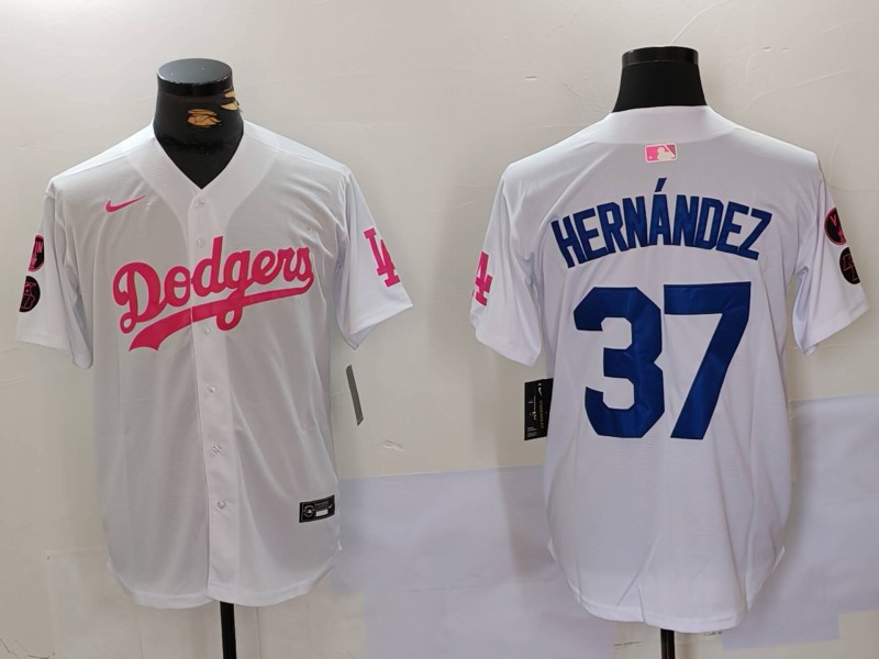 Men's Los Angeles Dodgers Teoscar Hernandez #37 White Limited Jersey